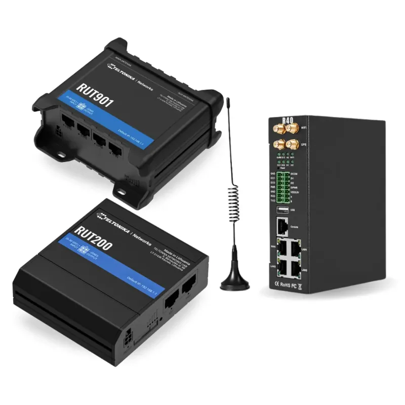 Industrial IoT cellular routers including Teltonika RUT901 and RUT200